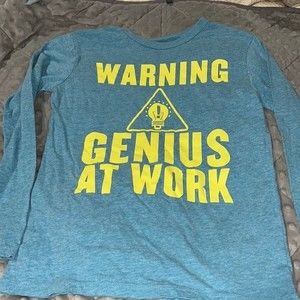 Children’s Place boys turquoise graphic long sleeve t shirt size 7